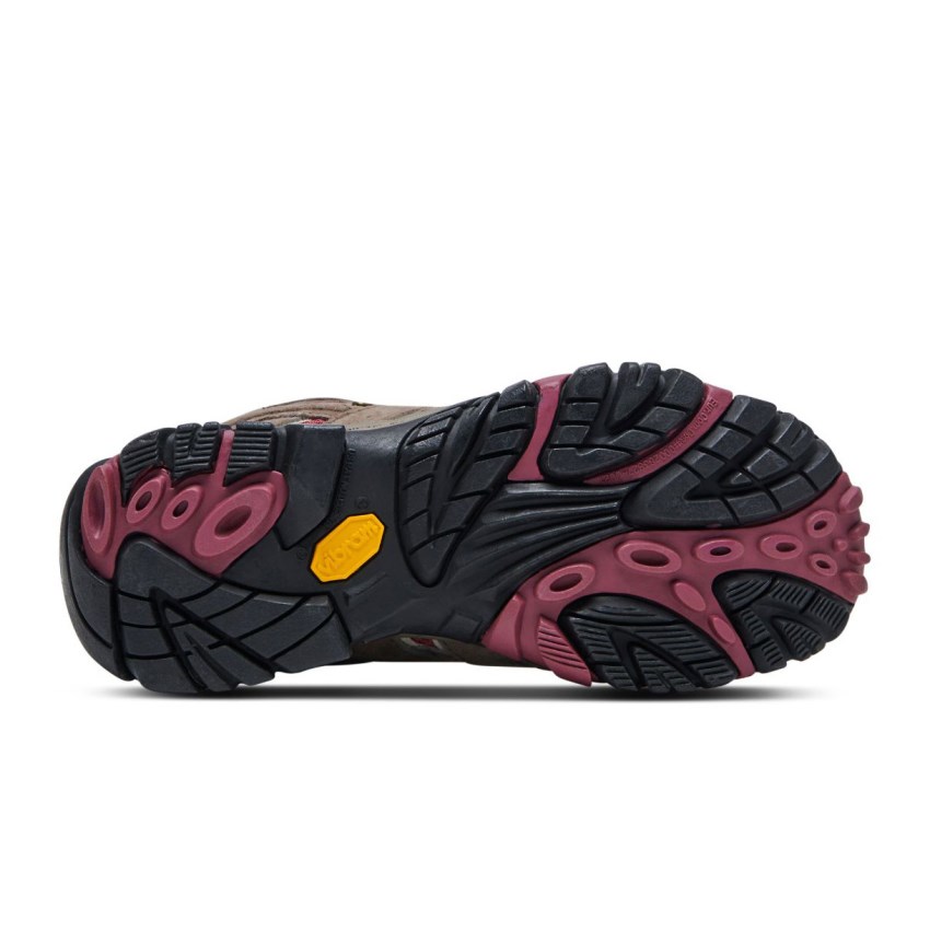 Chaussures Randonnée Merrell Moab 2 Mid Waterproof Marron/Rouge Femme | Z.U.QNAH